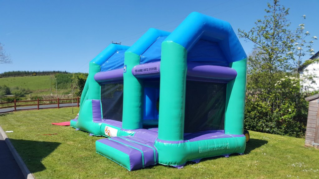 Blue Green Obstacle Course Donegal Bouncy Castles