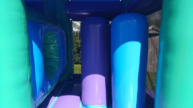 Blue Green Obstacle Course Donegal Bouncy Castles